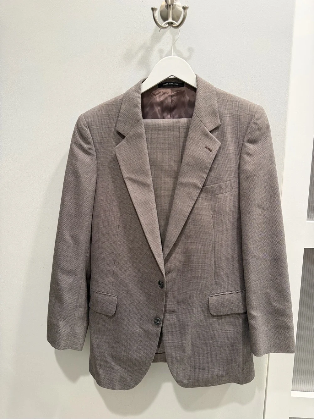 Yves Saint Laurent Men's Taupe/Beige Wool Suit